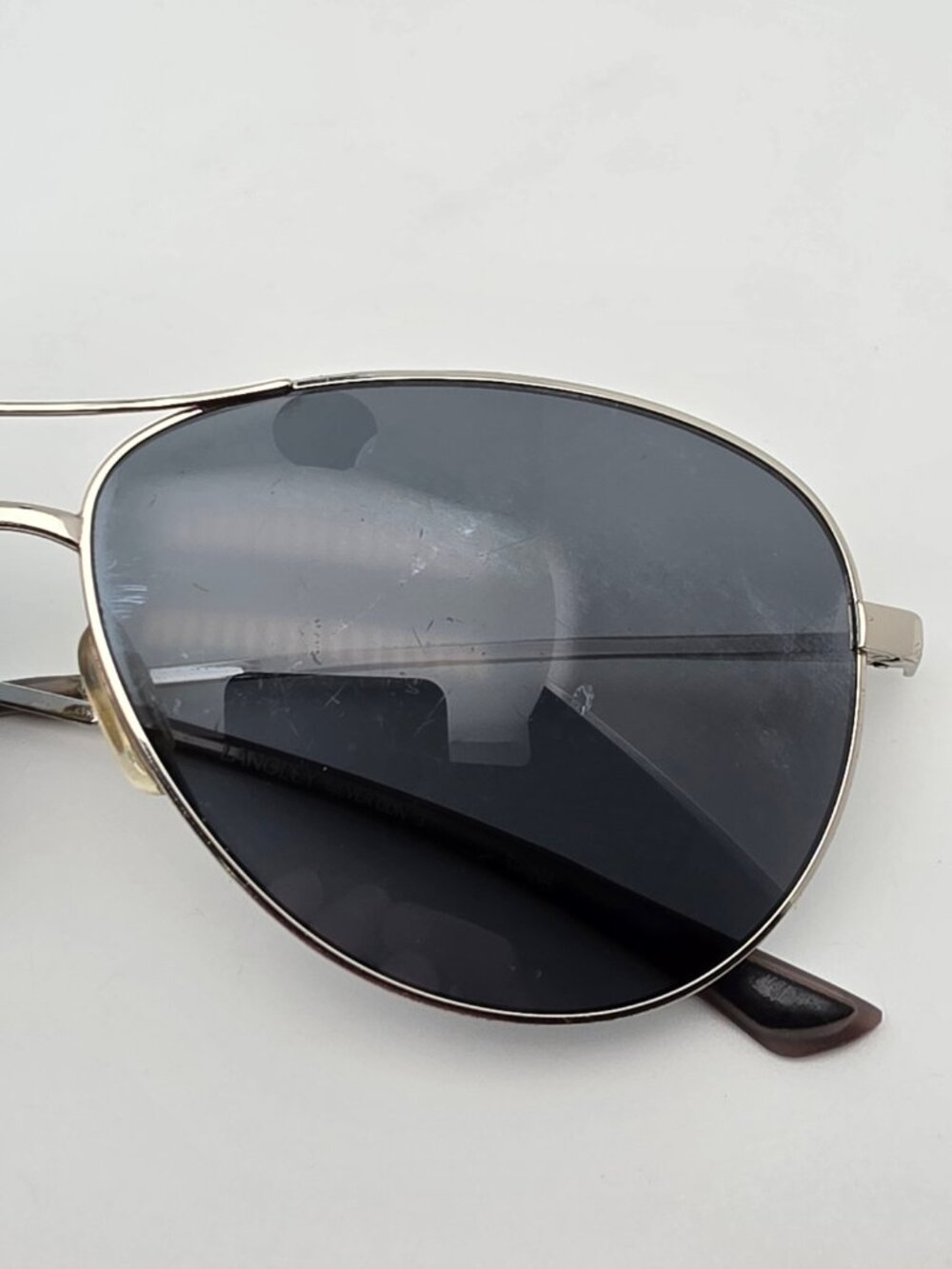Smith Optics Langley ODN 3 Silver Frame Grey Carbonic Lens Aviator Sunglasses - Picture 12 of 14